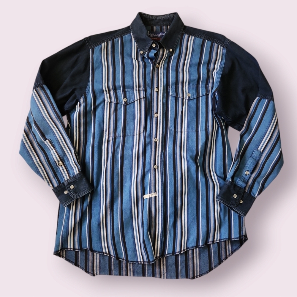 Vintage 80s Wrangler Brushpopper Western Shirt